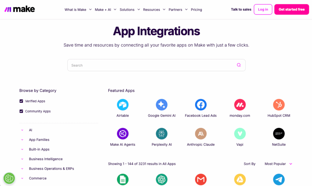 Make App Integrations