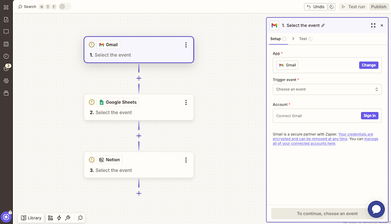 Zapier Scenario Editor